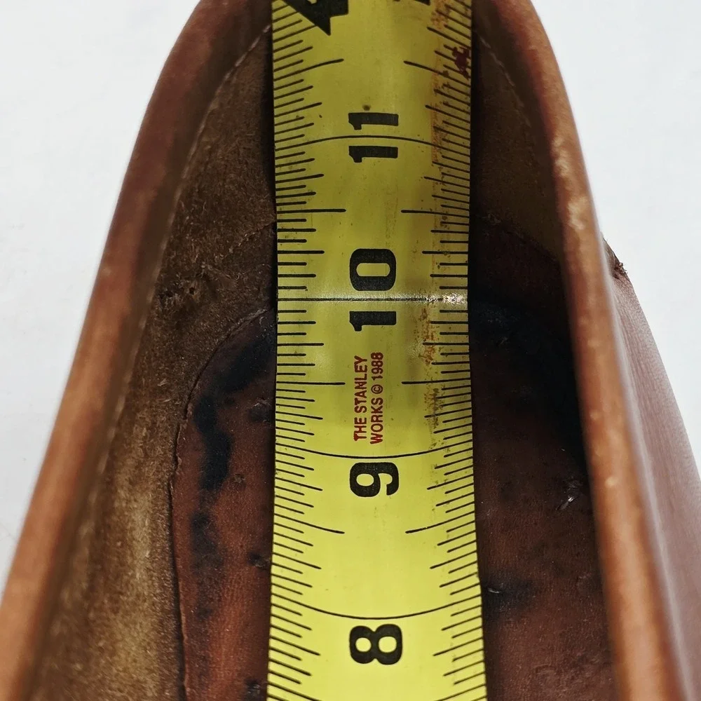 Guido Tassel Loafers Mens 7.5 Moccasin Simple Sole 4219 Brown Handmade $340‎